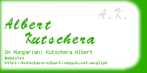 albert kutschera business card